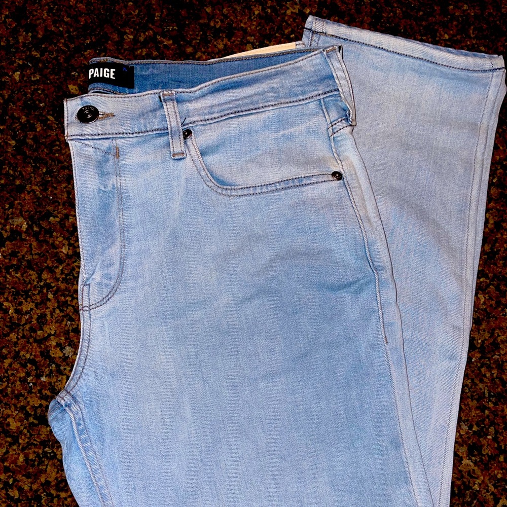 PAIGE "FEDERAL" JEANS - 34" WAIST x 27.5 LENGTH - BEAUTIFUL SUMMER COLOR